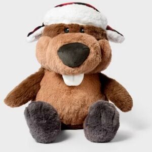 10.5'' Beaver with Hat Stuffed Animal - Gigglescape